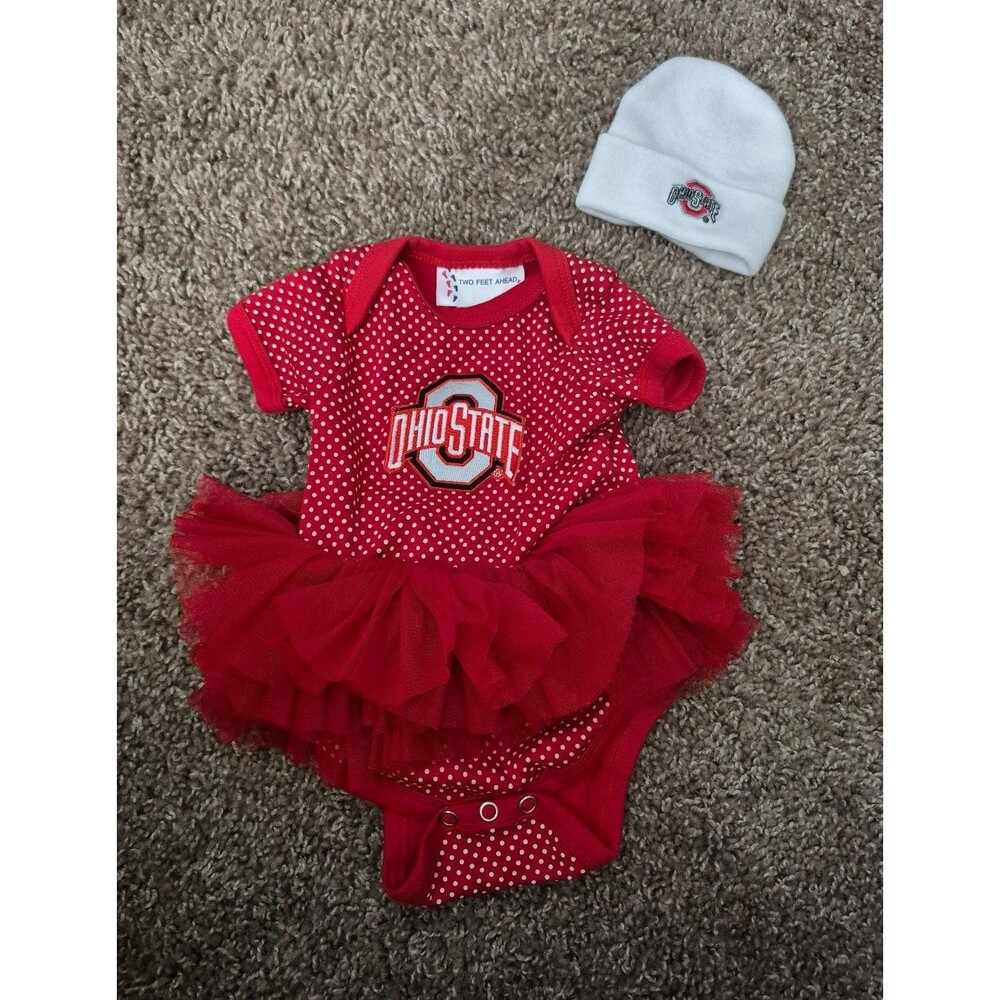 Ohio state baby bodysuit dress & hat size newborn